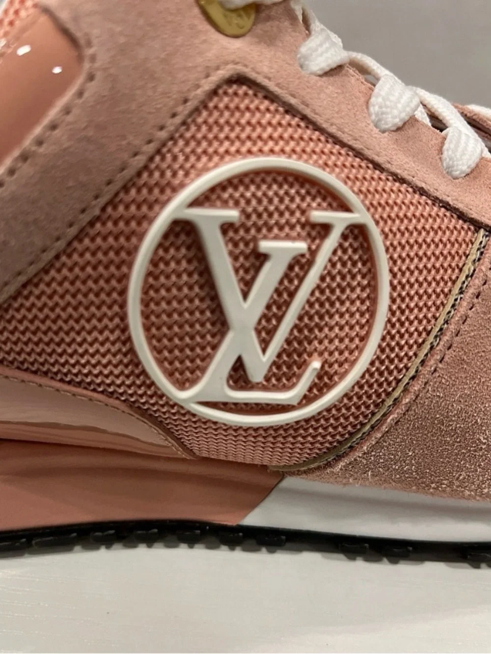 Louis Vuitton Pink and Cream LV Logo Checker Runner - Women